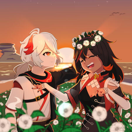 Kazuha and Xinyan Fanart